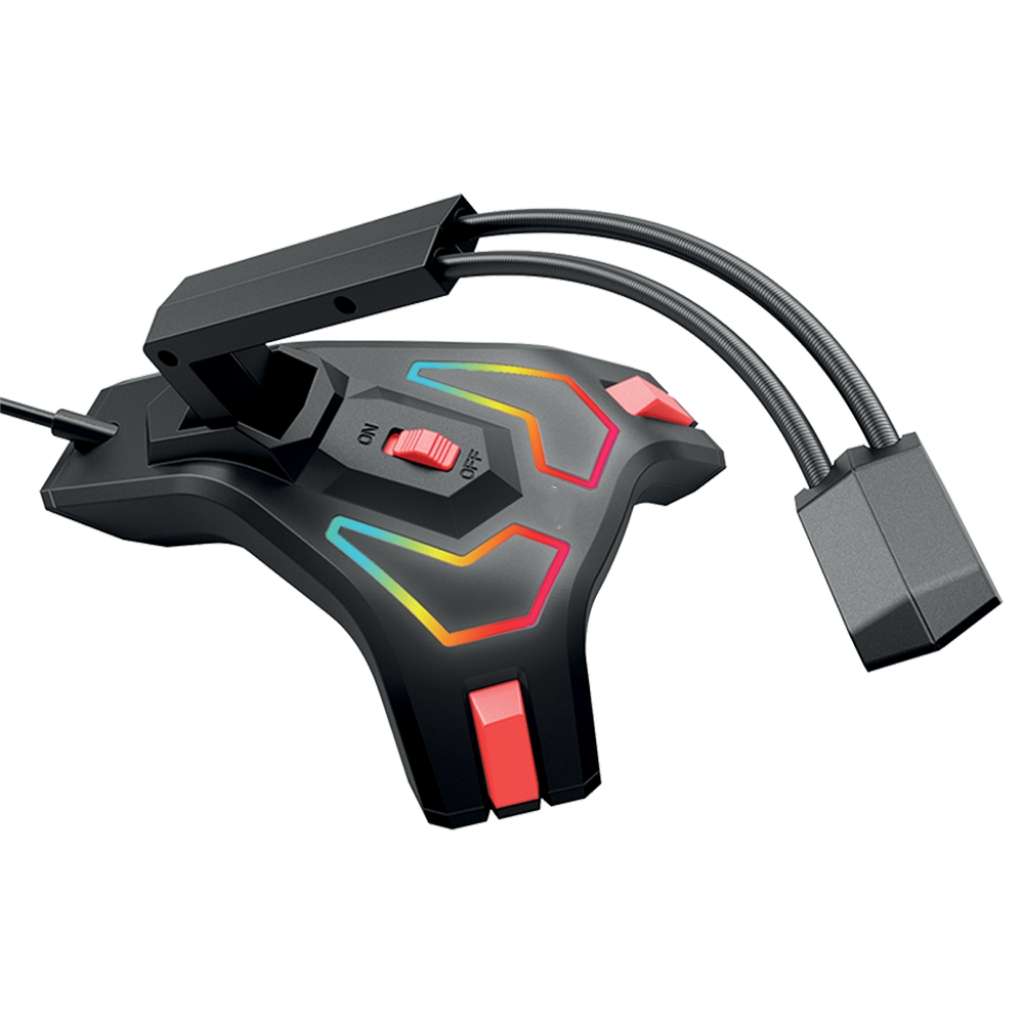 XF0689 M6 Spectrum RGB Light USB Gaming Mouse Holder Microphone