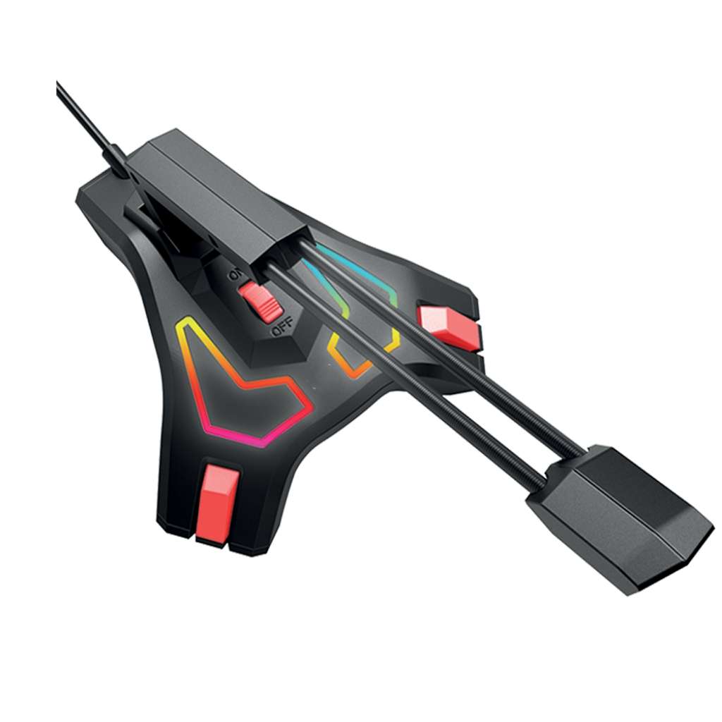 XF0689 M6 Spectrum RGB Light USB Gaming Mouse Holder Microphone
