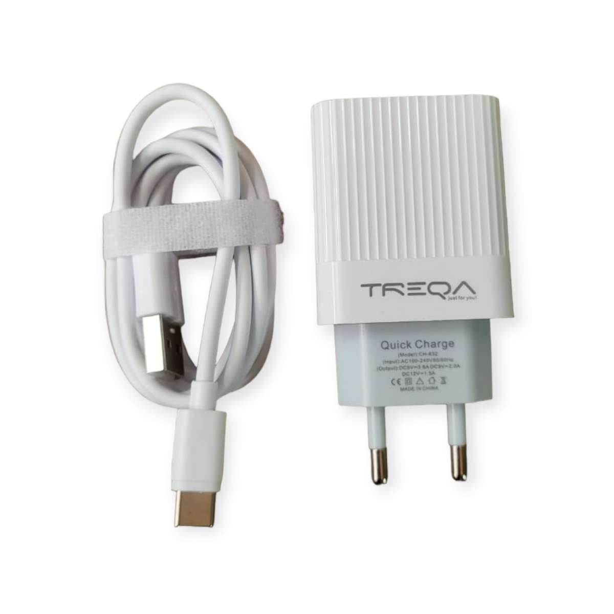 Treqa CH-632-Type C USB Wall Charger With Type C USB Cable
