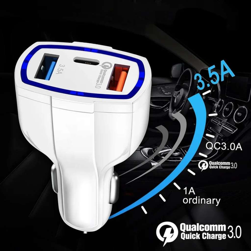LY-05 35W USB QC3.0 + PD + USB 3.5A Fast Car Charger
