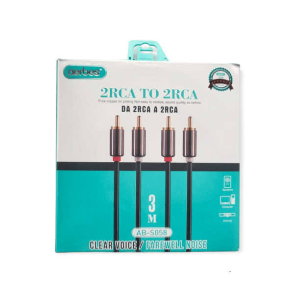 Aerbes AB-S058 2RCA to 2RCA Cable Audio Cable 3M