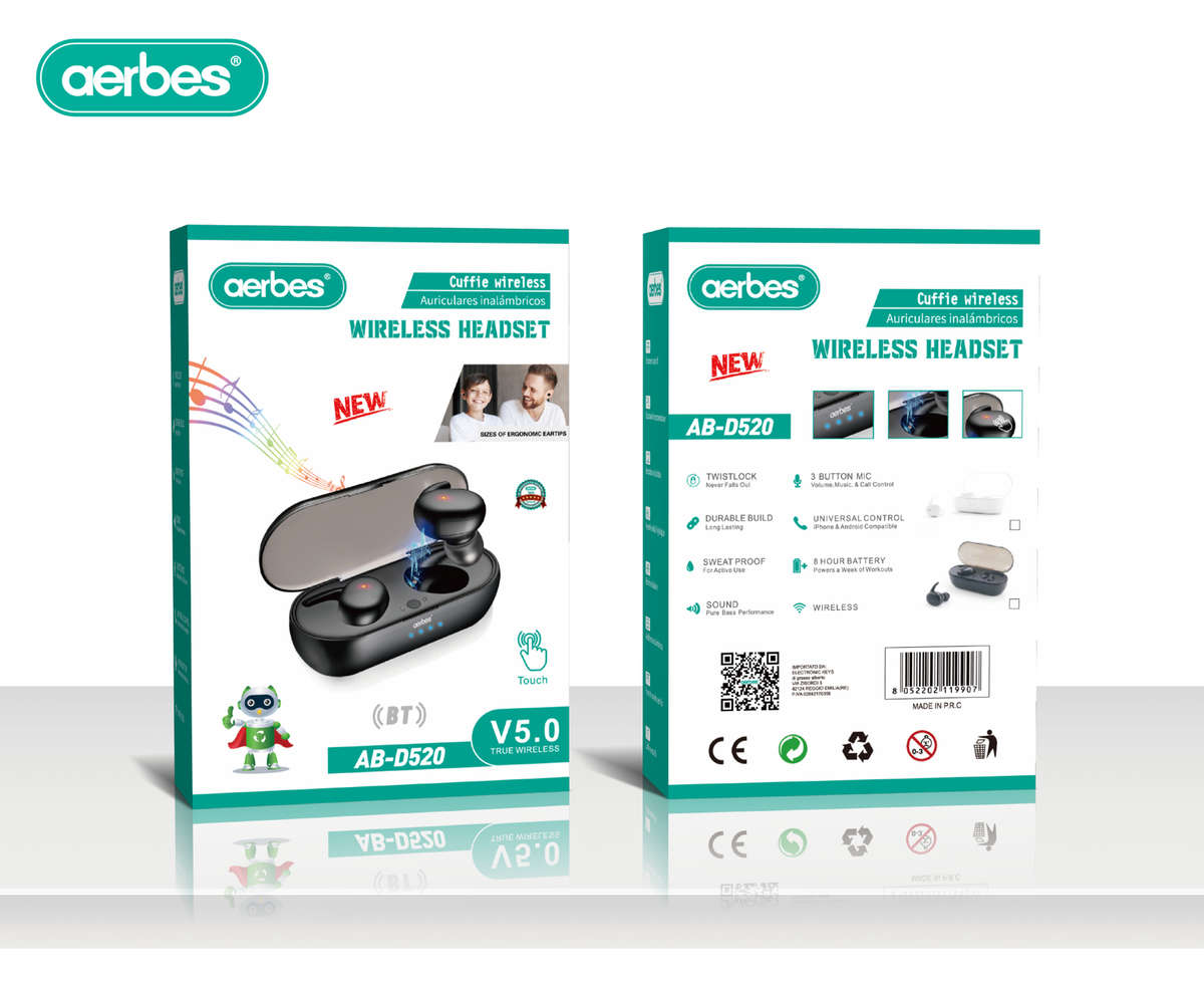 Aerbes AB-D520 Wireless Bluetooth V5.0 Earphone