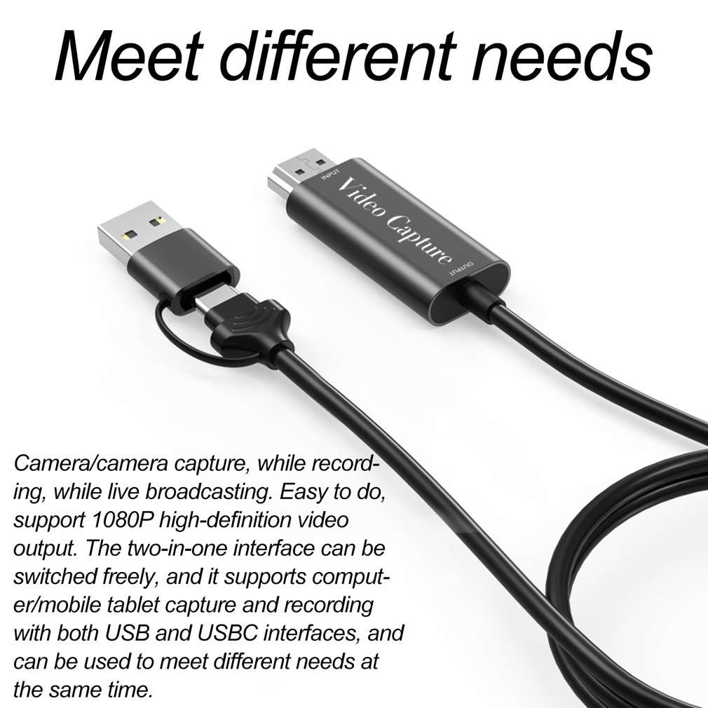 SE-169 USB + Type C to HDMI Video Capture 2M