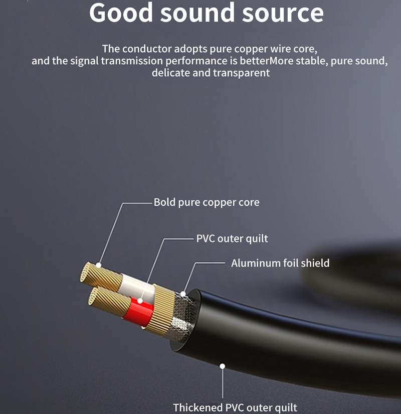 SE-L65 Audio Cable 6.35mm Male To Male 1.5m