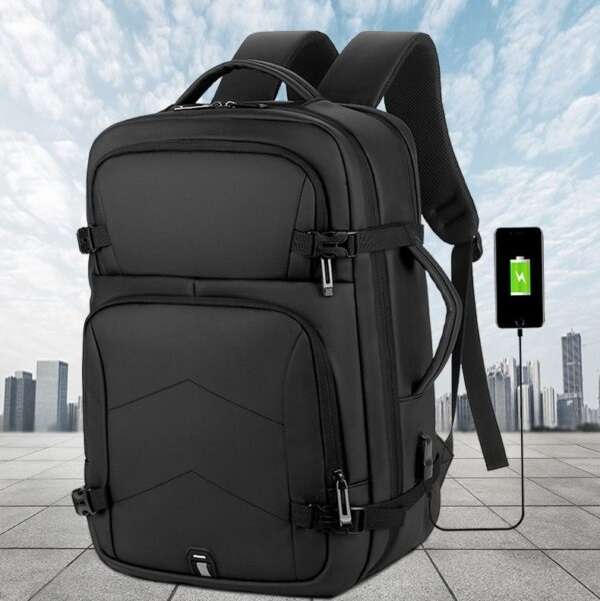 XF0761 Laptop Backpack With 5 Zip Compartments And USB Port 17