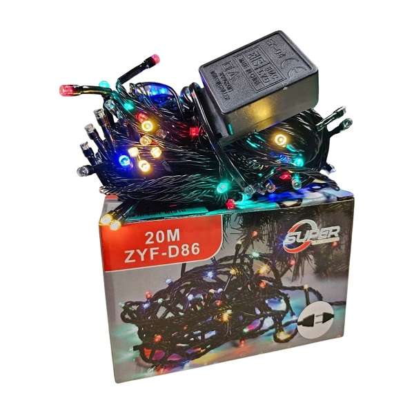 ZYF-D86 RGB 20M LED Inter-Connecting Black Cable Fairy Light