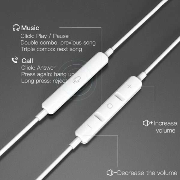 Super E JH-7A Lightning Wired Bluetooth Earphones For Iphone