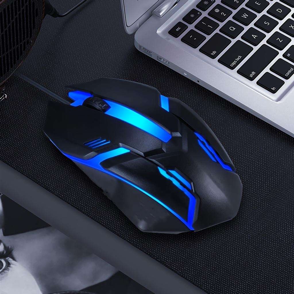 M020 USB Colorful Glowing Breathing Lamp Wired Optical Mouse