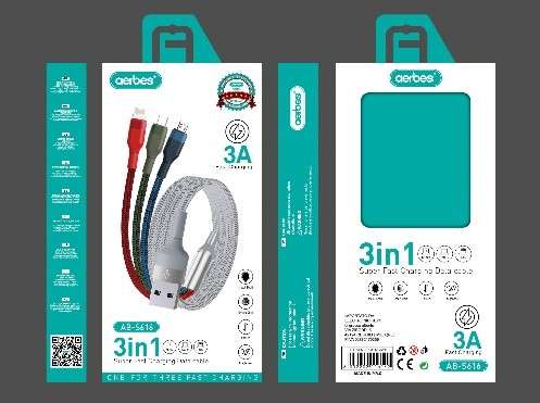 Aerbes AB-S816 Cable Creation 3 In 1 Charging Data Cable