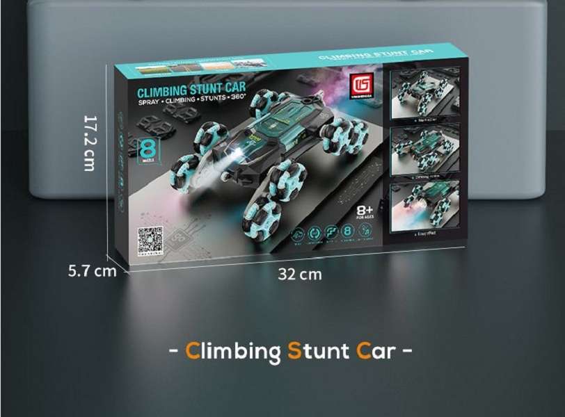 CV-D700 8 Wheels Climbing Stunt Car Rotates 360? With Spray Effect, Light And Sound