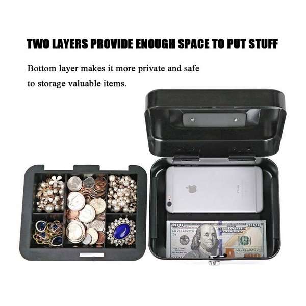 XF0729 Lockable Petty Cash Box 12"