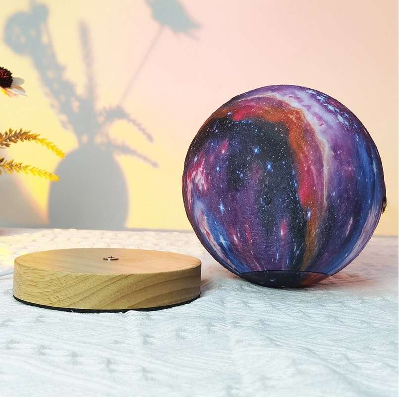 1831528 USB Rechargeable Rotating Galaxy Moon Lamp With Remote Control 18cm