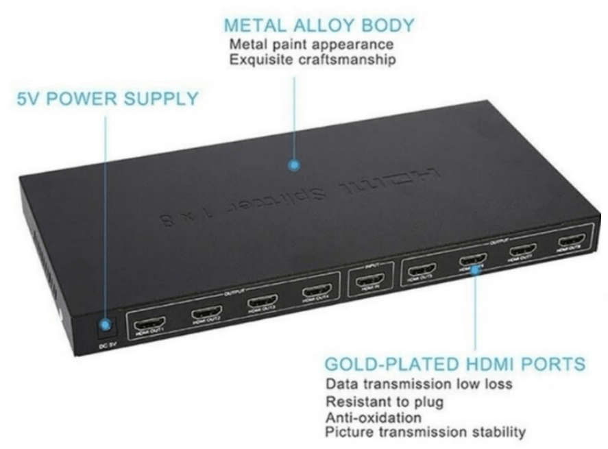 SE-L67  HDMI Splitter With 8 Ports UHD 4K x 2K
