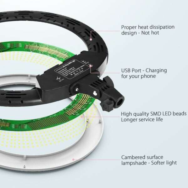 LJJ-45 18inch Ring Light For Social Media Videos White And Warm White light