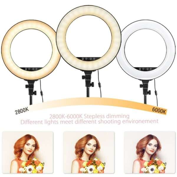 LJJ-45 18inch Ring Light For Social Media Videos White And Warm White light