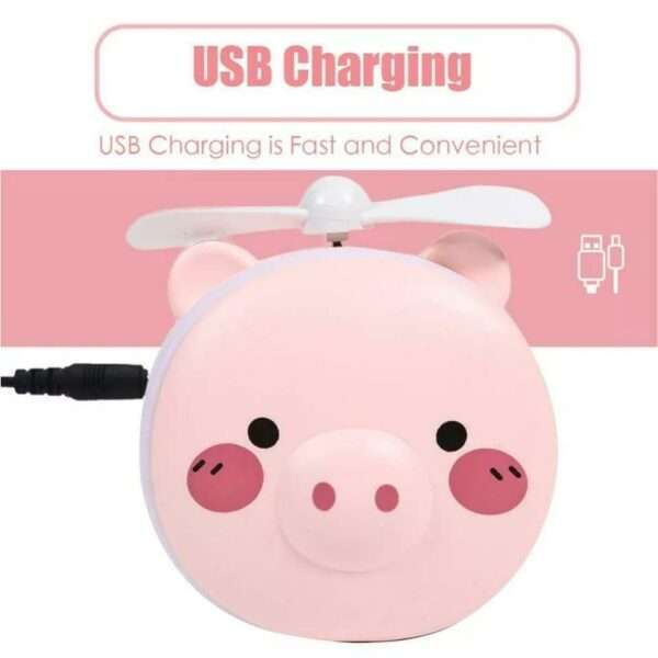 Makeup Mirror USB Charging LED Lamp LED Fill Light Cartoon Piggy Shape Multi-function Led