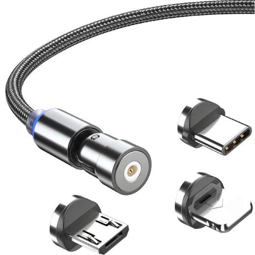 360° 3 in 1 Magnetic Cable Micro USB Type C Lightning