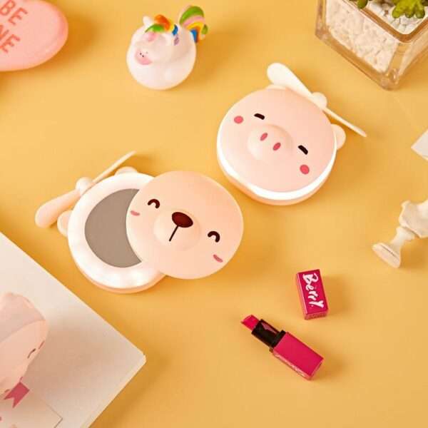 Makeup Mirror USB Charging LED Lamp LED Fill Light Cartoon Piggy Shape Multi-function Led
