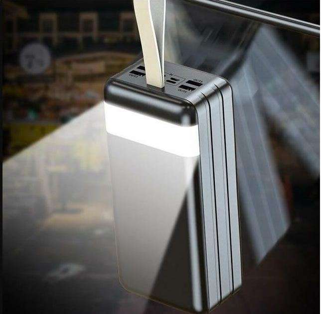 P6 SOVO 60000mAh 4 USB Port LCD Display,Flashlight Power Bank With Built In 3 Cable