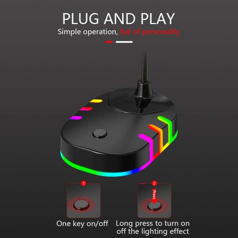 XF0688 USB Gaming RGB Light-Emitting Base Flexible Tube Computer Microphone