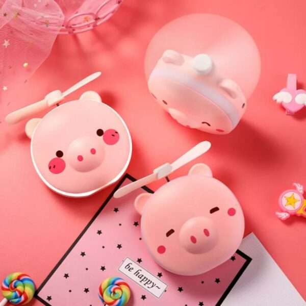 Makeup Mirror USB Charging LED Lamp LED Fill Light Cartoon Piggy Shape Multi-function Led