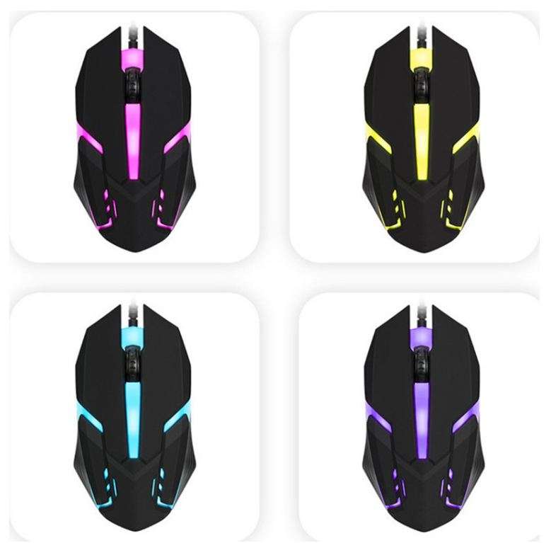 M020 USB Colorful Glowing Breathing Lamp Wired Optical Mouse