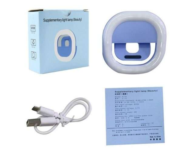 Selfie Cellphone Clip With Adjustable Mini Ring Light