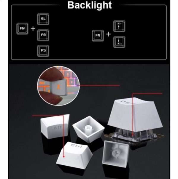 K33 Wired USB Backlight Gaming Keyboard Mouse Set Adjustable 3200DPI