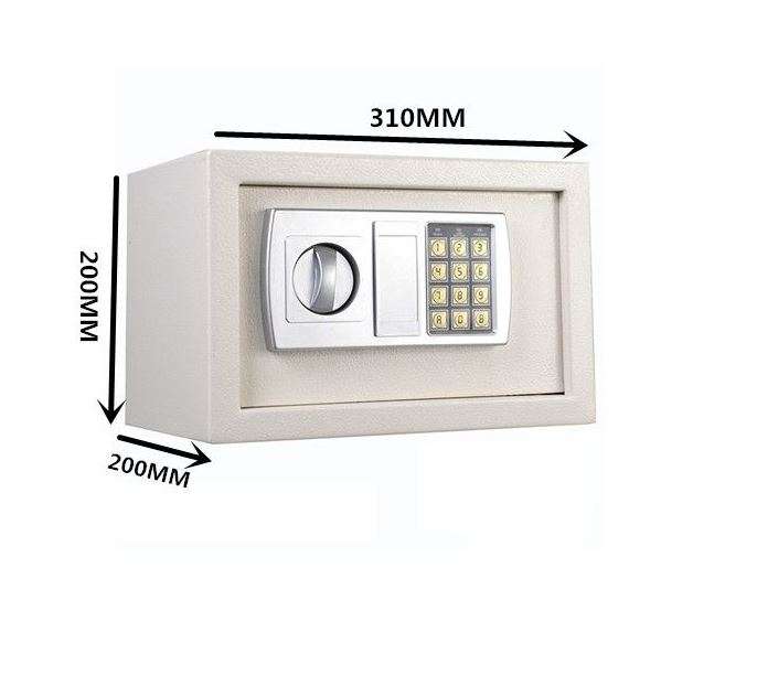25E Mini Safe with Key & Combination  Lock.  Safe Size: 36 x 25 x 25cm