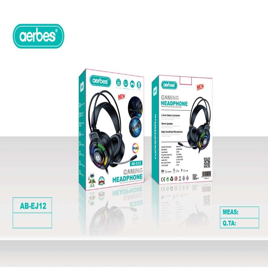 Aerbes AB-EJ12  RGB Wired USB 3.5mm Headset