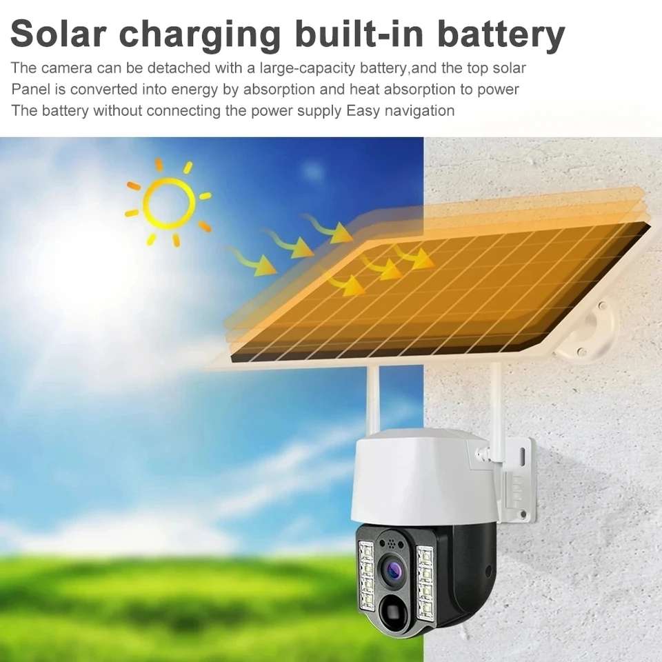 XF00111 Solar Powered Surveillance WIFI Camera V380 Pro App