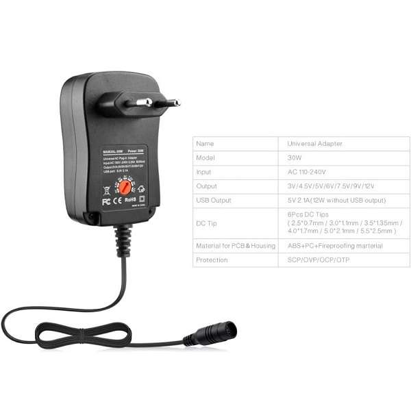 SE-30W 30W 3V - 12V Universal Adapter