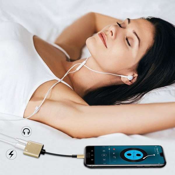 HJ-020-A Type C To 3.5mm + Type C Audio Adapter