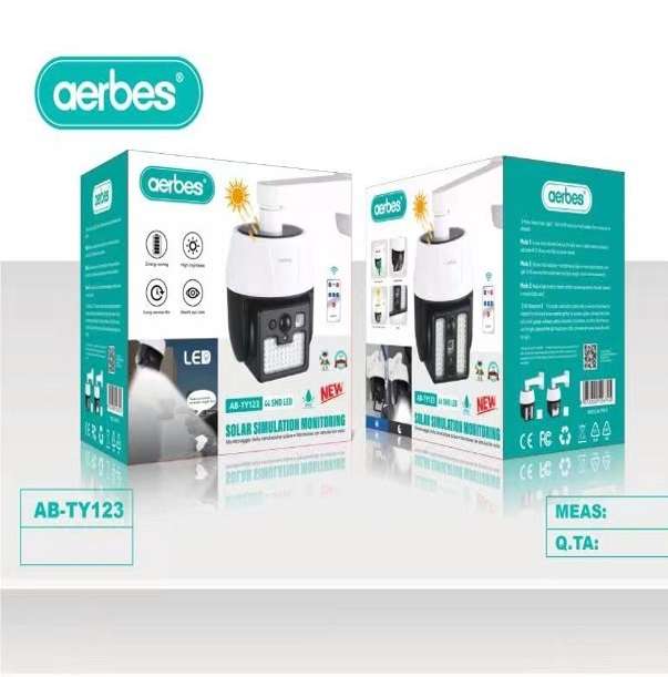 Aerbes AB-TY123 Solar Powered Dummy Camera 44 SMD LED Light With Remote Control