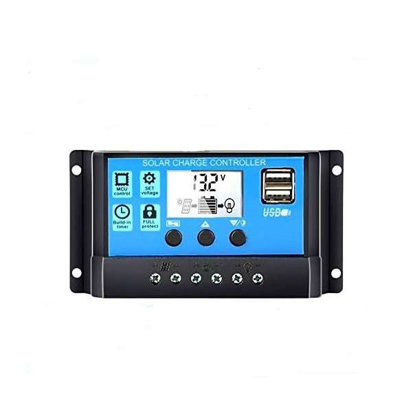 XF0836 Solar Charge Controller 10A Dual USB Output With LCD Display, PWM Battery Charging