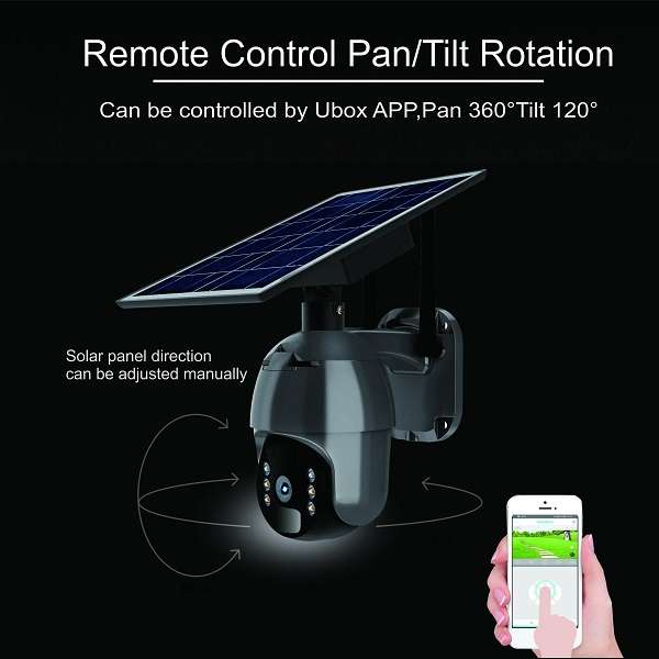 SE-S12-4G Solar Powered Outdoor Surveillance PTZ Camera Ubox App
