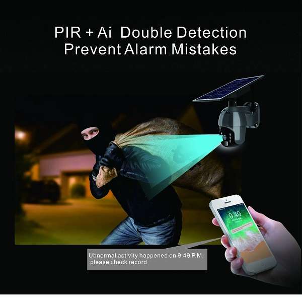 SE-S12-4G Solar Powered Outdoor Surveillance PTZ Camera Ubox App