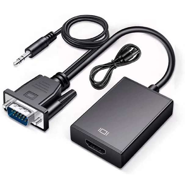 VGA to HDMI Adapter with AUX + USB Cable