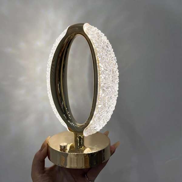 Aorlis AO-50131 Rechargeable Oval Shaped Crystal 3 LED Mode Table Lamp