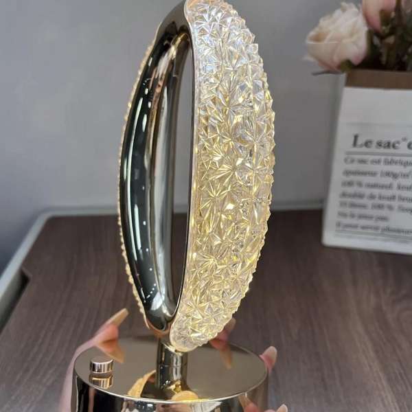 Aorlis AO-50131 Rechargeable Oval Shaped Crystal 3 LED Mode Table Lamp