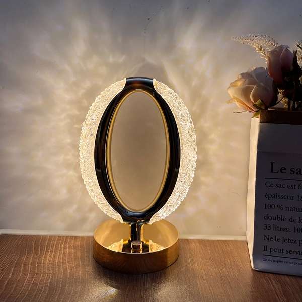 Aorlis AO-50131 Rechargeable Oval Shaped Crystal 3 LED Mode Table Lamp