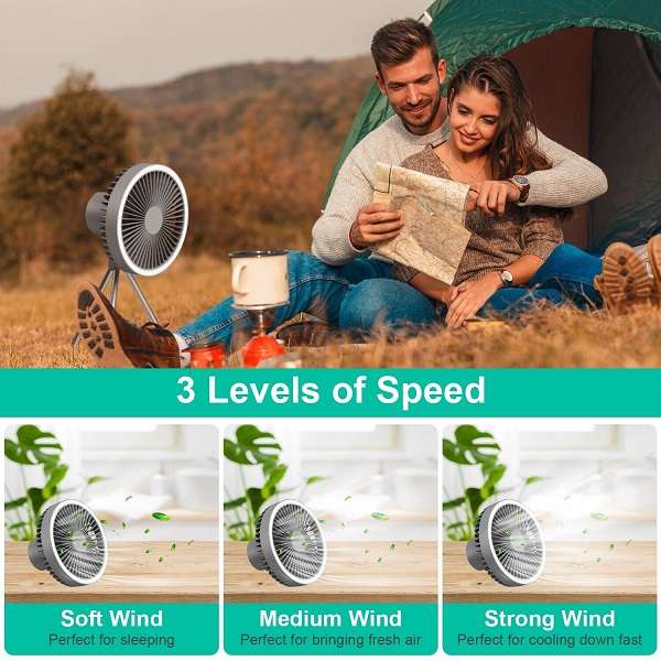 PM-033 USB Rechargeable Camping Fan With Tripod