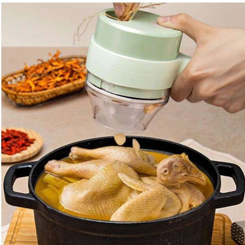 Aorlis AO-78209 USB Rechargeable Electric Vegetable Cutter 4 In 1