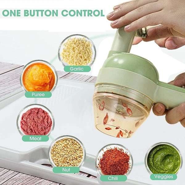 Aorlis AO-78209 USB Rechargeable Electric Vegetable Cutter 4 In 1
