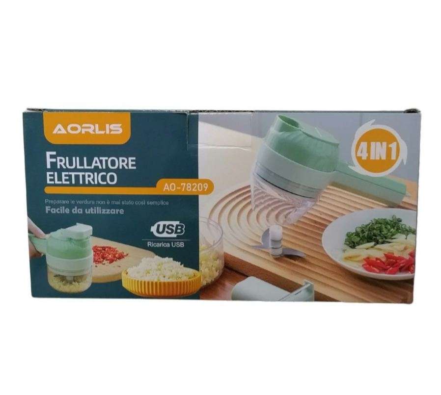 Aorlis AO-78209 USB Rechargeable Electric Vegetable Cutter 4 In 1