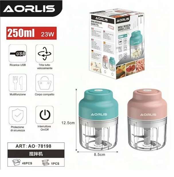Aorlis AO-78198 Rechargeable Portable Blender 250ml