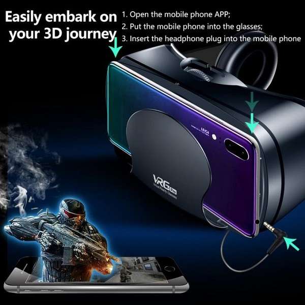 VRGPRO+ Virtual Reality Full Screen Visual Wide-Angle VR Glasses