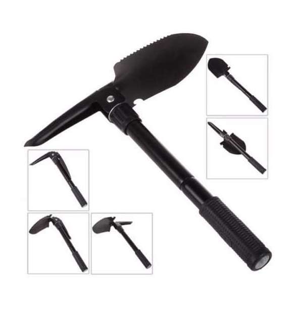 Military Folding Shovel and Pick with Carrying Pouch
