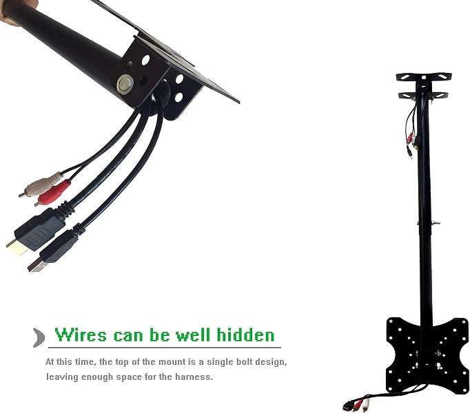 14-42" Telescopic Flat Panel Tilt Ceiling TV Bracket