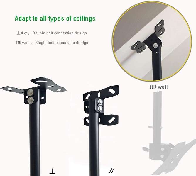 14-42" Telescopic Flat Panel Tilt Ceiling TV Bracket